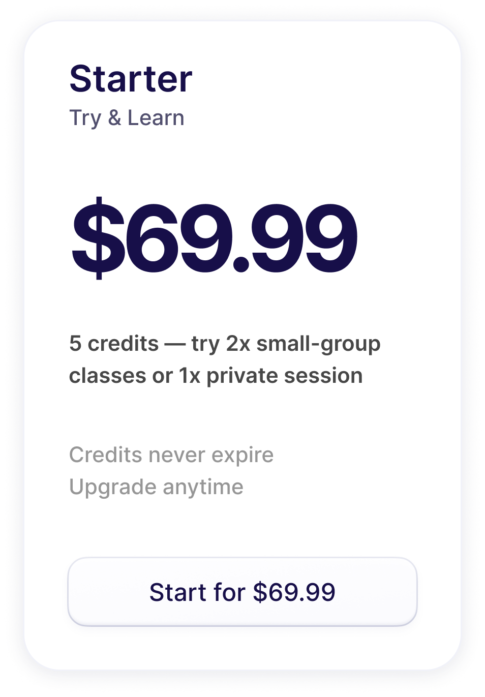 Pricing Card